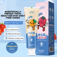 Kids' Toothpaste Fluoride Toothpaste 60ml Anti-caries Strawberry/Orange Flavor (3-12yrs old)