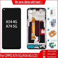 6.5" For Oppo A74 5G CPH2197 CPH2263 LCD Touch Screen With Frame Digitizer Replacement For Oppo A54 
