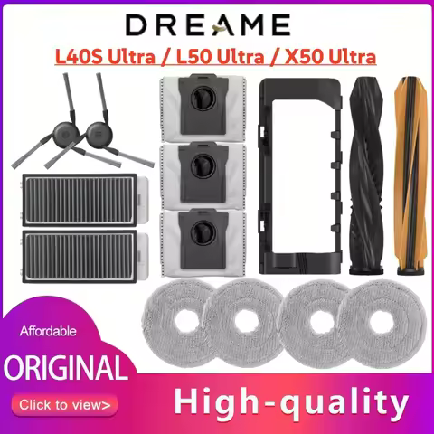 Optional Original Dreame L40S Ultra Accessories DualRoller Side Brush, Filter,Mop,Dust bags L50 Ultr