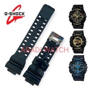 HITAM Casio G-SHOCK GA100 GA 100 GA-100 GA-120 GA-200 GA-300 GLOSSY Black Watch STRAP