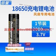 「超低價」倍量18650 3.7V4.2V充電小風扇手電筒電池