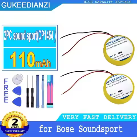 Wireless Bluetooth Headphones Battery 2PC Sound Sport CP1454 110mAh For Bose Soundsport Free