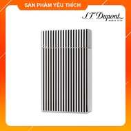 Hộp Quẹt Bật Lửa Dupont Xăng Đá DX06T Họa Tiết Bạc Kẻ Dọc Đẹp Độc Lạ - Dùng Xăng Bấc Đá Cao Cấp