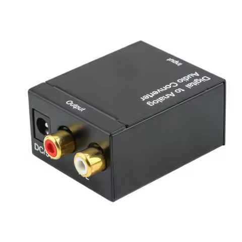Digital Optical Toslink SPDIF Coax To Analog RCA Audio Converter Adapter With Fiber Cable