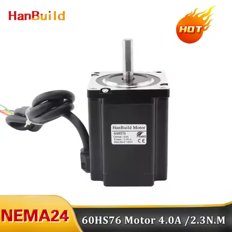 1.8 Degree Nema24 Stepper Motor 60HS76 2 Phase 4 Leads 2.3N.M 4.0A For CNC 3D Printer Accessories 24
