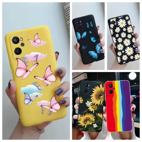 For OPPO A96 Case CPH2333 Soft Silicone Butterfly Phone Cover for Oppo A96 A 96 4G Cases Shockproof 