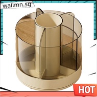 Rotating Pencil Organizer 6 Compartments 360° Turntable Detachable Cosmetics Storage Box Round Revol