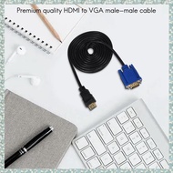 [h5bl3j6wj.ph] HDTV  Gold Male To VGA HD-15 Male 15Pin Adapter Cable 6FT 1.8M 1080P