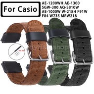 18mm for Casio AE-1200WH AE-1300 SGW-300 AQ-S810W AE-1000W W-218H F91W F84 W735 MRW218 Soft Nylon Wa