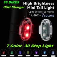 LED Bright 7Color 30Step Light USB Charger ไฟท้ายจักรยาน ไฟกระพิบ เพิ่มการมองเห็นและความปลอดภัย 7สี 30รูปแบบ คุณภาพดี ส่งเร็ว