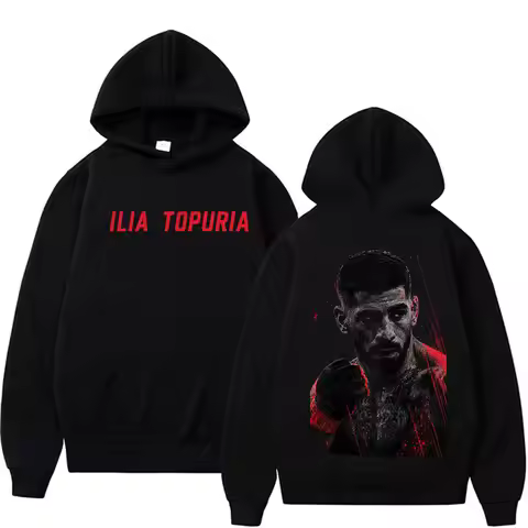 Ilia Topuria El Matador Vintage Graphic Hoodies Men's Clothing Violence Aesthetic Sweatshirts Casual