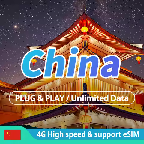China 4G Data SIM Card Prepaid Unlimited Data Internet China Travel LTE SIM Card Support eSIM