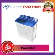 TERMURAH MESIN CUCI POLYTRON PWM-7072 / PWM7072 , MESIN CUCI 2 TABUNG