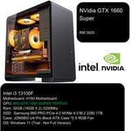 Budget Gaming PC Intel i3 13100F GPU GTX 1660 Super