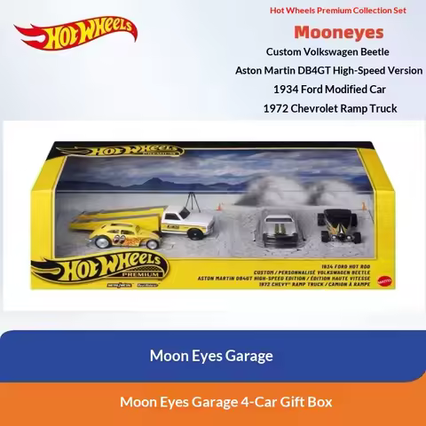 Origial Hot Wheels Mooneyes Premium Box Set Aston Martin DB4GT High-Speed Edition Transporter Alloy 