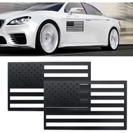 1 Pack 2 Pcs American Flag Emblem Decal Stickers,Rectangular Flag 5" X 3" Black 3D American Flag Sti