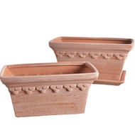 Pottery Pottery Pot Emperor Roman Red Pottery Flower Pot Square Nordic Simple Succulent Flower Pot S