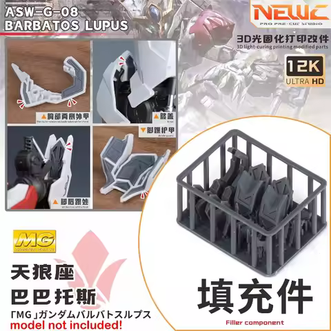 NewC 3D Printed Parts Filler Component Chest Knees Ankles Heel of The Foot for MG 1/100 ASW-G-08 Bar