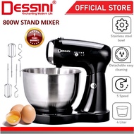 DESSINI ITALY 5 Speed Electric Stand Mixer Egg Beater Blender Grinder Dough Whisk Mesin Bowl Pengadun Bancuh Telur (4L)