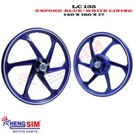 LC135 V1 - V6 / SRL 110 / Z / ZR / 115 / 115 FI SPORT RIM WITH BUSH AND BEARING 6 SPOKE 140 X 160 X 