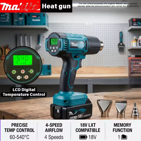 Makita 18V Hot Air Baking Gun Tools Cordless Heat Gun Air Dryer For Soldering Max 550°C Shrink Film 