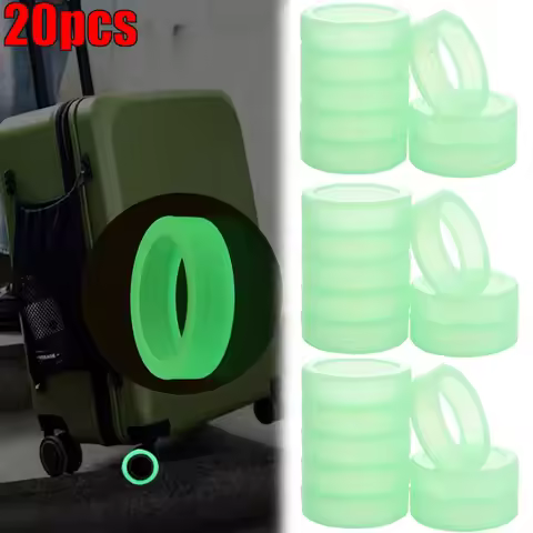 4-20Pcs Luminous Luggage Wheels Protector Silicone Noise Wheels Guard Cover Luggage Accessories Suit