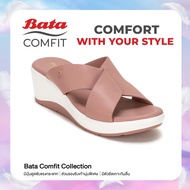 ฺBata บาจา Comfit รองเท้าเพื่อสุขภาพ แบบสวม รองรับน้ำหนักเท้าได้ดี สูง 2 นิ้ว สำหรับผู้หญิง สีชมพู รหัส 6015003