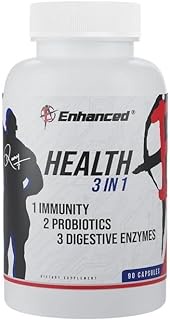 Enhanced Labs - Superhuman Immunity - Probiotics &amp; Digestive Enzymes for Immunity Support &amp; Reduced Fatigue for Men &amp; Women (90 Capsules)