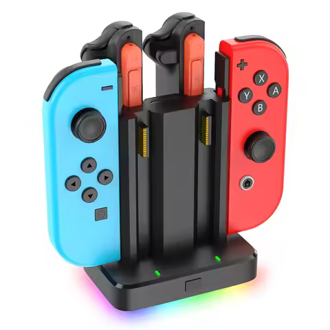 6-in-1 Magnetic Charger Station for NDS Switch 1/2 Joy con Charger, Switch 1/2 Joycon Controller Sta