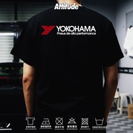 Attitude YOKOHAMA YOKOHAMA Tire YOKOHAMA Japan JDM Modified Car Pure Cotton Short-Sleeved T-Shirt