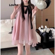 Lovito Elegant Patchwork Colorblock Dress for Women LNA42177