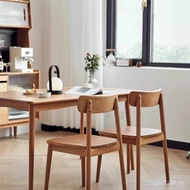 Chair Solid Wood Chair Modern Japanese Cherry Wood Restaurant Household Green Simple Color Back Chai