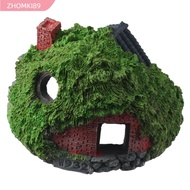 ZHOMKI89 Hobbit House, Thatched House Simulation Aquarium Decoration, Simulation Resin Betta Hideout