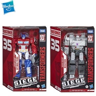 Genuine Hasbro 35th Anniversary Transformers Siege Two-Dimensional Optimus Prime Megatron Toy Model 