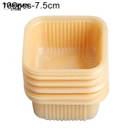 Tianshan 100Pcs Plastic Square Golden Moon Cake Package Box Egg-Yolk Puff Container Decor