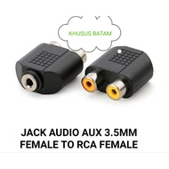 Jack aux jack rca dual female to 1 aux 3.5 female