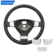 [ForeverYoung] 1Pc/2Pcs/3Pcs Car Steering Wheel Decoration Cover Trim Sticker Fit for Volkswagen VW Golf 5 MK5 Passat B6 Jetta Tiguan 2007-2011 Accessories A5T3