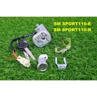 SM SPORT110 FRONT REAR MAIN SWITCH IGNITION HANDLE SEAT KEY KUNCI DEPAN BELAKANG COMPLETE FULL SET S