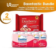 708 BAONTASTIC BUNDLE Dewberry Strawberries 'n Cream 330g + Goodday Cultured Milk Strawberry 80ml x 