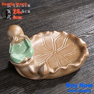 [Available] Brazilian Wood Lucky Plant Ceramic Special Plate Stoneware Tray Creative Water Succulent Flower Pot Base Cushion