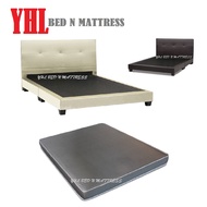 YHL Divan Bedframe With 6 / 8 Inch Black Fabric Foam Mattress