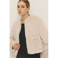 Zar. Fleece jacket Open front Faux Good Lining Warm Soft Complete Color Ecru