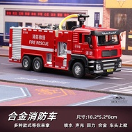 Ready Stock Hot Sale Engineering Fire Truck Toy Alloy Sound Light Pull Back Sprinkler Sprinkler Truc
