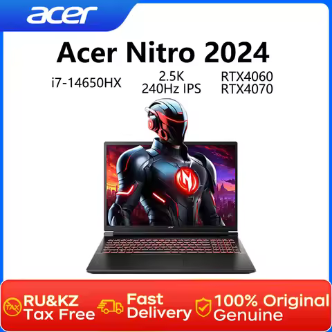2024 Acer Nitro Gaming Laptop 16 Inch 2.5K 240Hz IPS Screen Netbook i7-14650HX 32GB 1TB RTX4060 Gami
