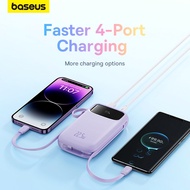 ♞,♘Baseus Qpow2 Power Bank 20000mAh PD 22.5W 20W Fast Charging Powerbank Built in Dual-Cable Portab