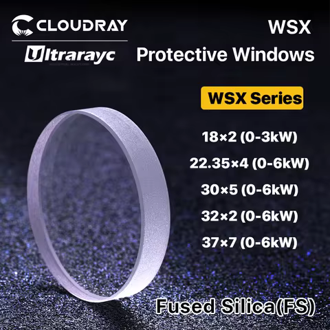 Ultrarayc WSX Protective Windows 18*2/30*5/37*7 Protective Lens 0-6kW Optical Lens for WSX Laser Hea