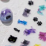 1pc New Japanese Style Cute Jelly Q-Pop Cat Paw Nail Sticker, Used For Cute Style Design Of Fingerna