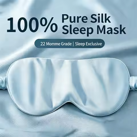 Silk Sleep Mask Pressure-Free Adjustable, Breathable & Skin-Friendly, Light-Blocking for Restful Sle