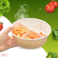 10pcs -  Mini Bucket Food Snack Bowl Platter Packaging Take Out Box/Kraft Snack Bowl with 4 Division