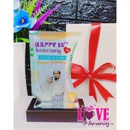 Happy Birthday, Anniversary, persaraan, penghrgaan Crystal Gift